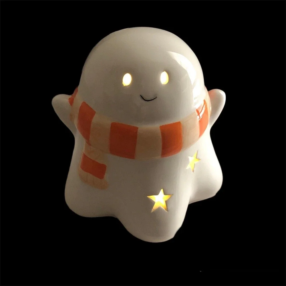 Ceramic LED Light Up Ghost Target 2022 Halloween Decor NWOT